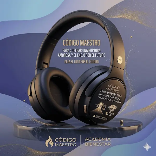 aqueta digital o mockup del audiolibro de Código Maestro para superar el luto por el futuro y sanar tras una ruptura.