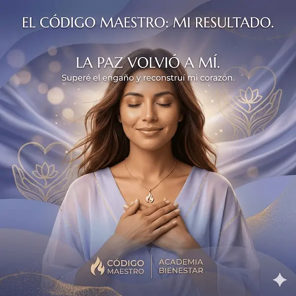 Portada del audiolibro de Código Maestro diseñado para superar la ruptura por engaño y reconstruir el bienestar emocional.